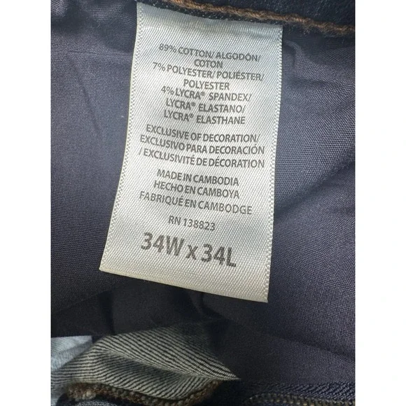 Rank 45 Men's Slim Straight Medium Wash Jeans, 34x34, NWOT tags Rugged Western - Picture 15 of 16